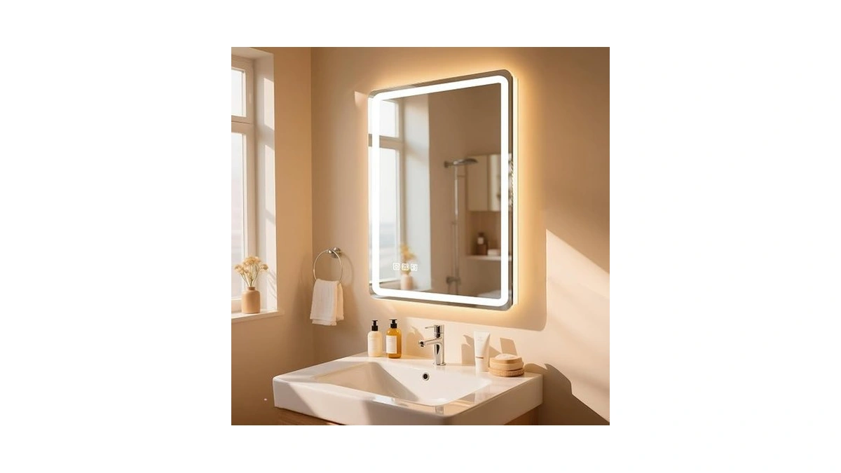 24"x32" Led Bathroom Mirror With Lights, Front And Backlit, Stepless