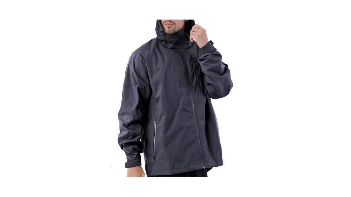 Endirad Black Mens Rain Jackets Waterproof With Hood Windbreaker Jackets