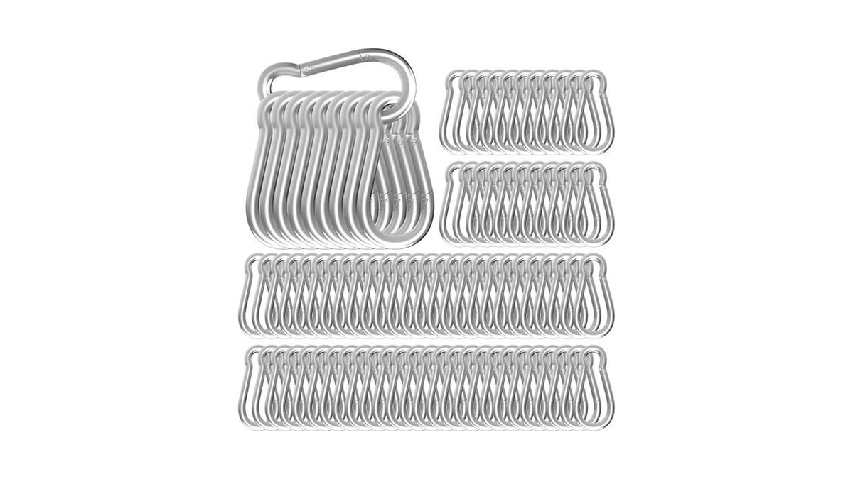 100-pack M8 Carabiners Clip Heavy Duty Spring Snap Hook, 3inch