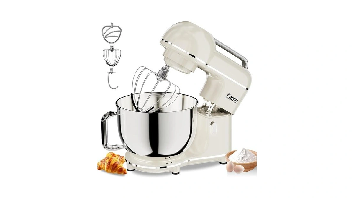 Camic Electric Stand Mixer,7.45 Qt,10 Speeds With Dough Hook,whisk, Flat