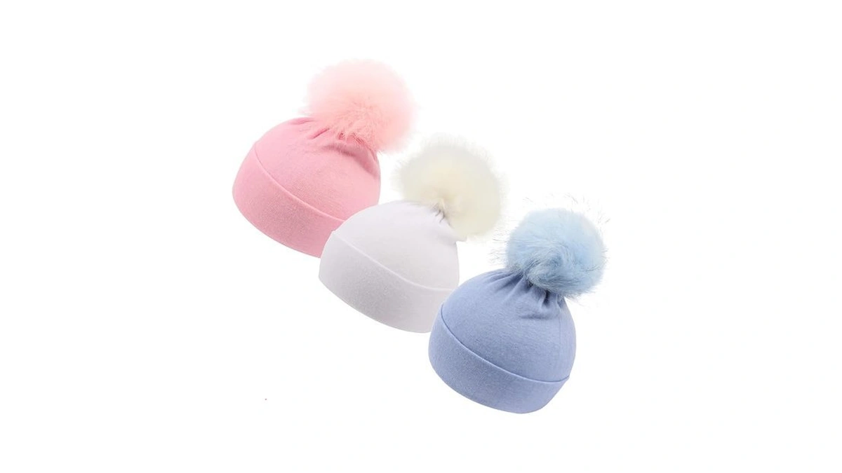 Newborn Hat For Baby Girls Infant Pom Pom Beanie Kid