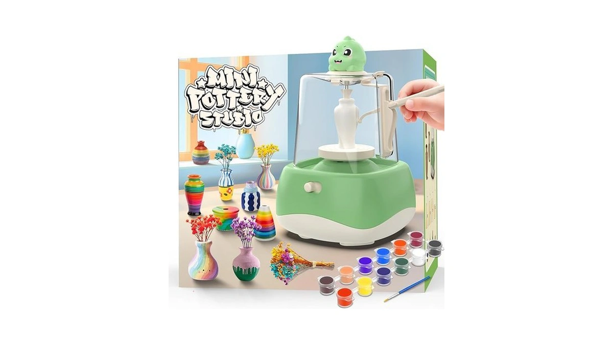 Mini Pottery Wheel For Kids - Fingertip Pottery Painting Craft