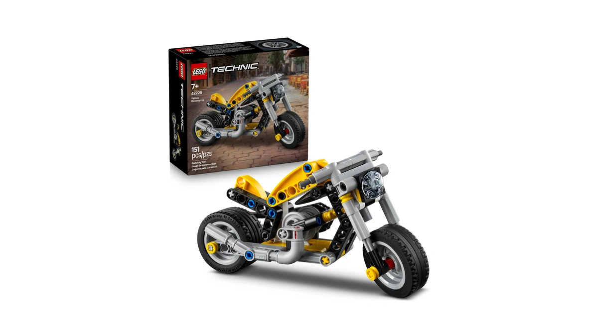 Lego Technic Yellow Motorcycle Toy - Building Toy For Boys
