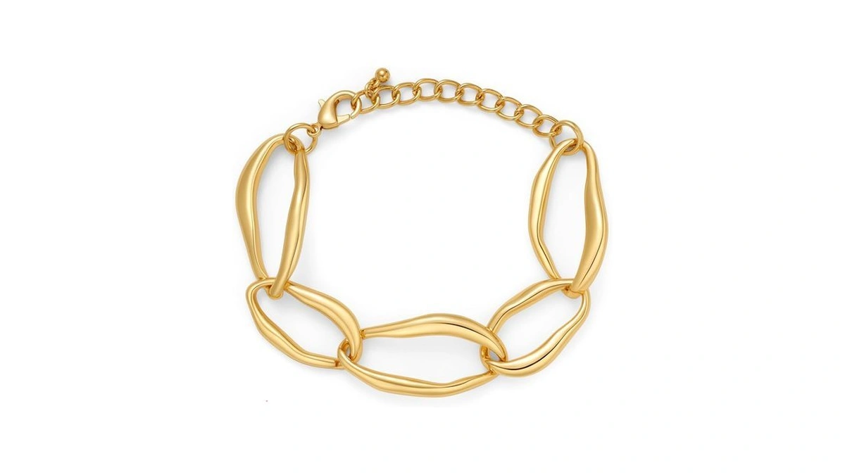 Woworama Chunky Link Bracelet For Women Chunky Oval Chain Bracelet