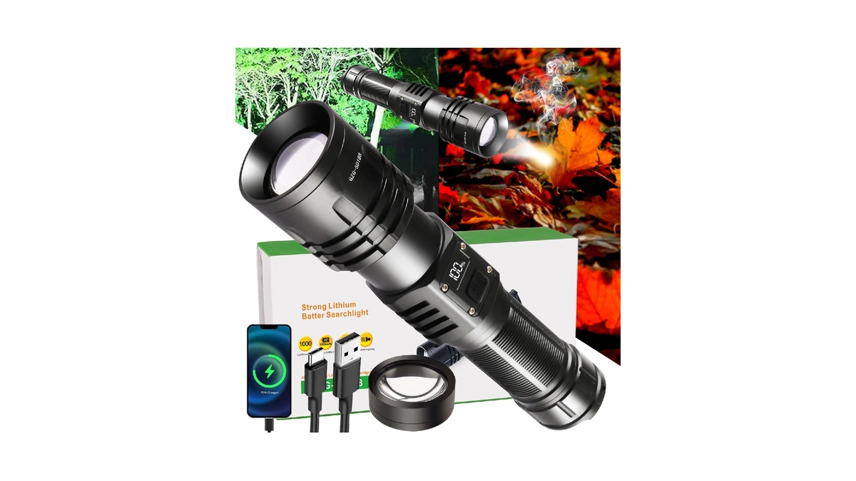 Rechargeable Led Flashlights 10000.00 High Lumens With Ignition Lens,𝟐𝟎𝟐𝟔 𝐍𝐞𝐰