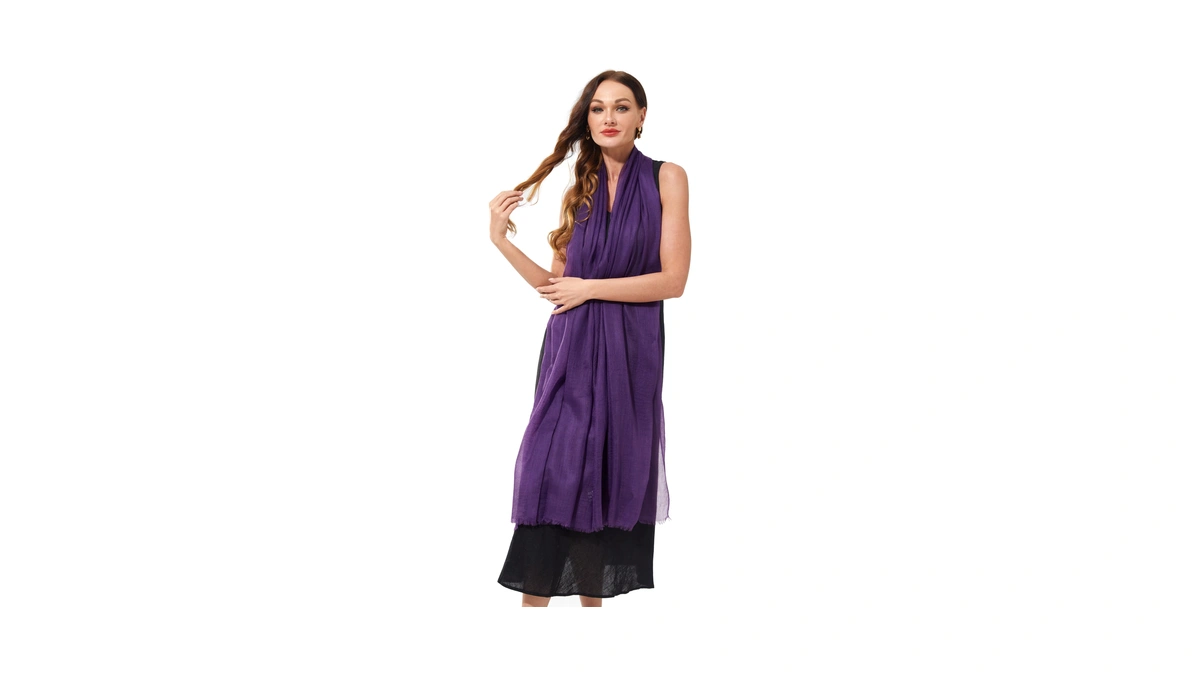 Ryyoyy Buttery-soft Cashmere Wrap Lightweight Scarf Shawl Feather Light Travel