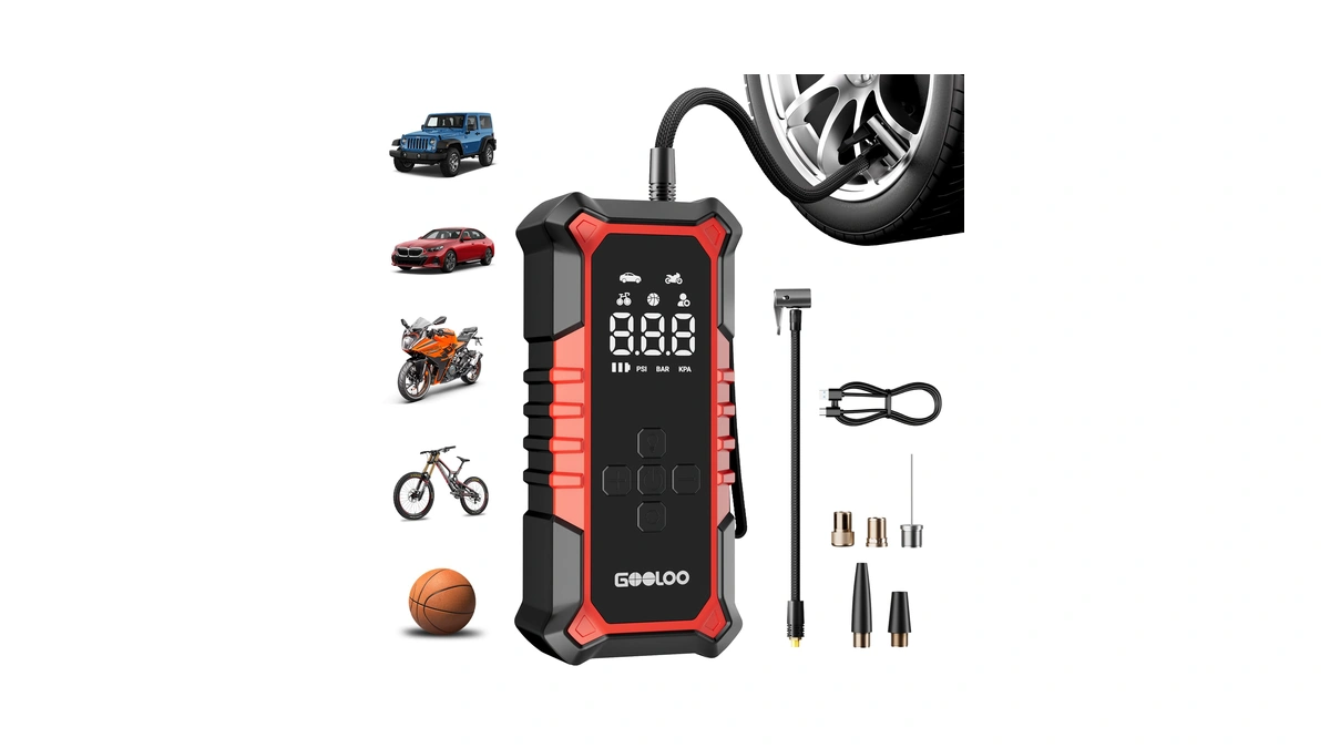 Gooloo A6 Gear 160 Psi Tire Inflator Portable Air Compressor,