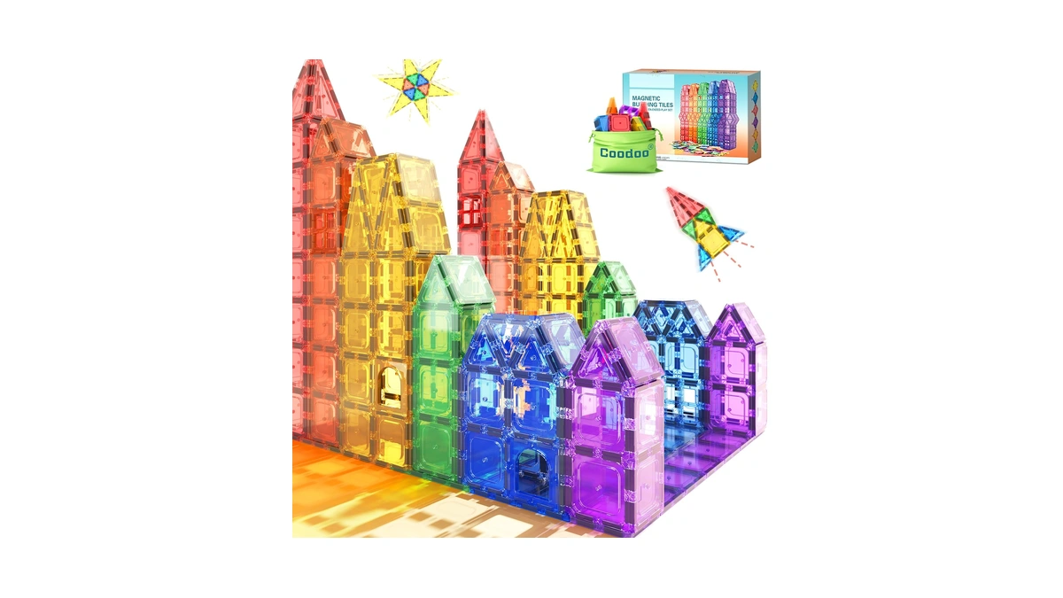 Coodoo Magnetic Tiles Kids Toys Stem Magnet Toy For Toddler
