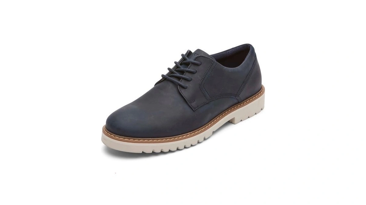 Rockport Men's Maverick Plain Toe Oxford, New Dress Blues, 8.5