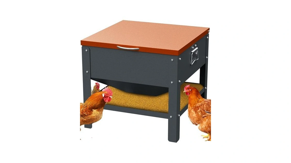 Automatic Chicken And Duck Feeder, 80 Lbs Capacity Metal Chicken