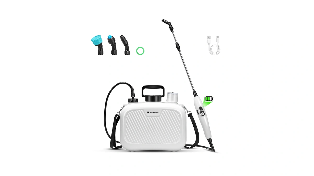 Maygrove 2 Gallon Electric Garden Sprayer, Battery Powered Sprayer With