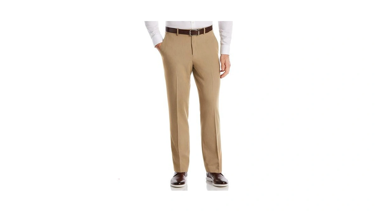Perry Ellis Men's Solid Resolution Dress Pants, 4-way Stretch, Modern