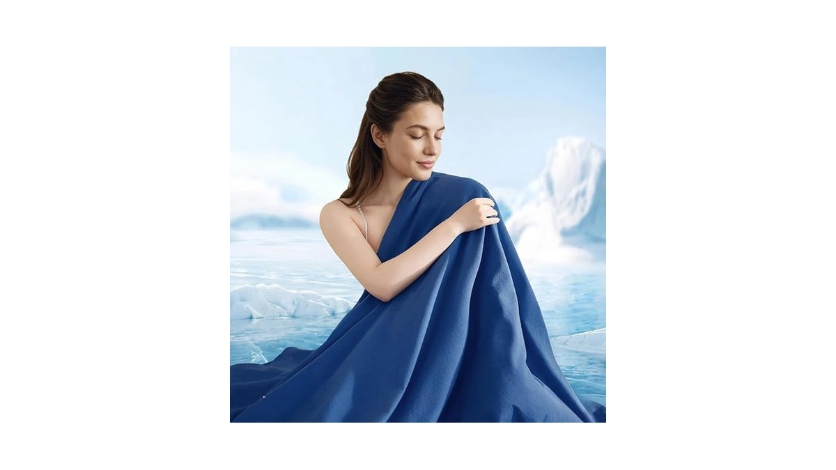 Yuncojin Cooling Comforter Twin Size,double-sided Blue Cooling Blanket For Hot