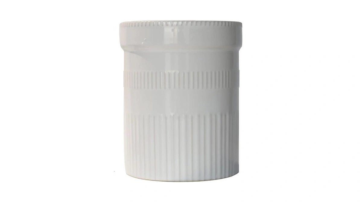 Siebold Utensil Holder, Sturdy Ceramic Stripes Utensils Crock For Kitchen