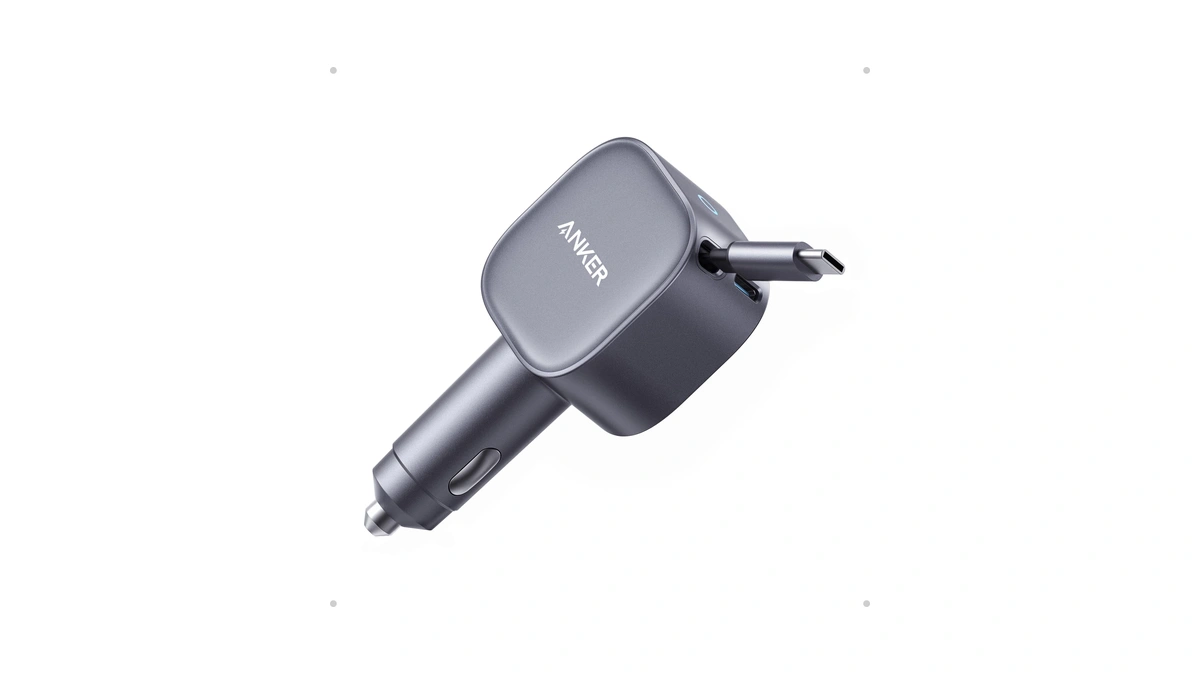 Anker Retractable Usb-c Car Charger, 75w Max Fast Charging With