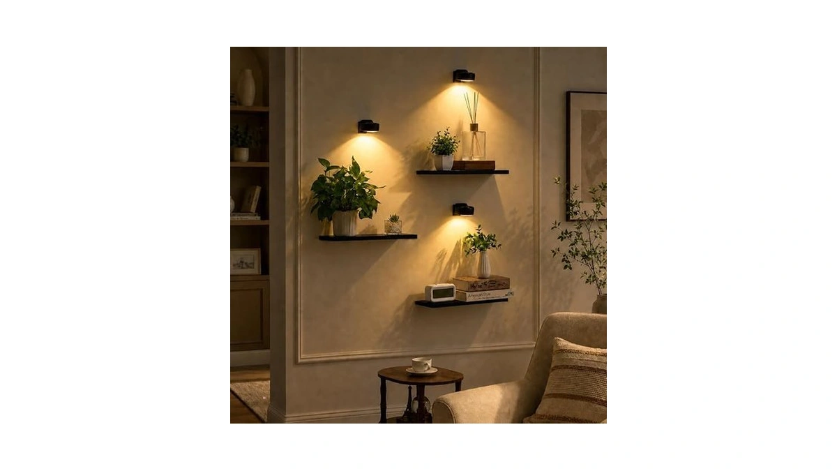 Orvado Wooden Wall Hanging Plant Shelves, 3 Pack Wood Floating