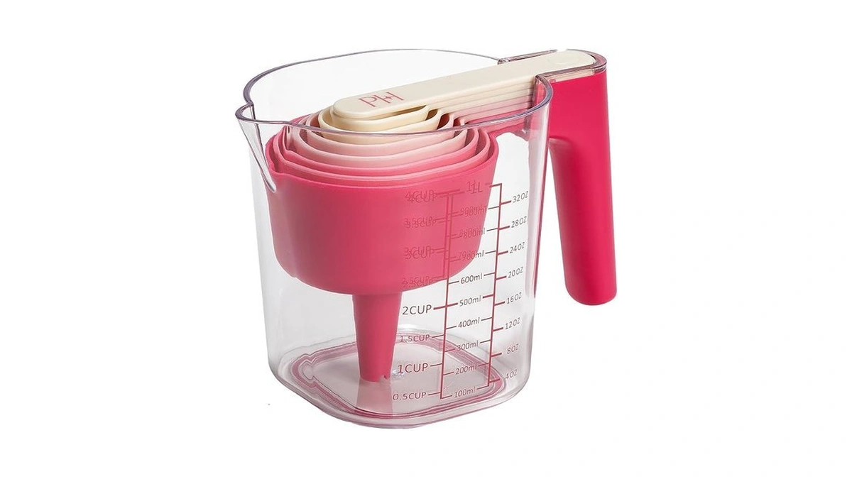 Paris Hilton 9-piece Measuring Set, Durable Plastic Measuring Cups And