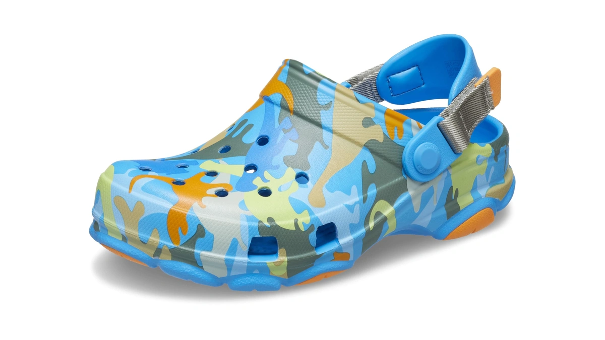 Crocs All Terrain Clogs With Adjustable Heel Strap, Ocean/multi, 4