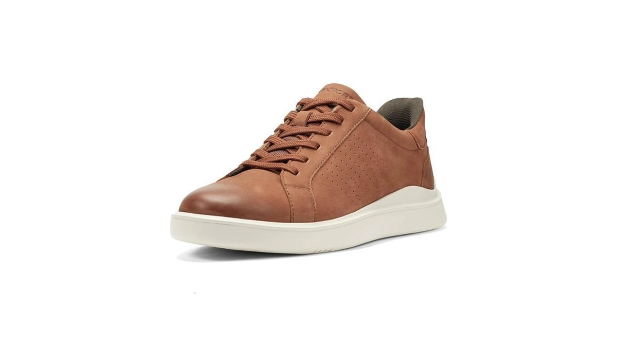Rockport Men's Tristen Step Activated Lace-up, Caramel, 9.5 Medium