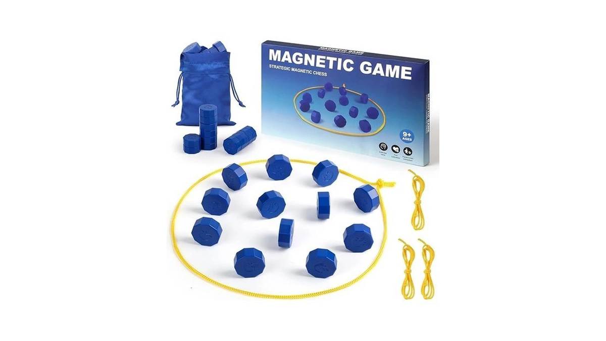 Magnetic Chess Game With 24 Travel-stones, Magnet Chess 3 String