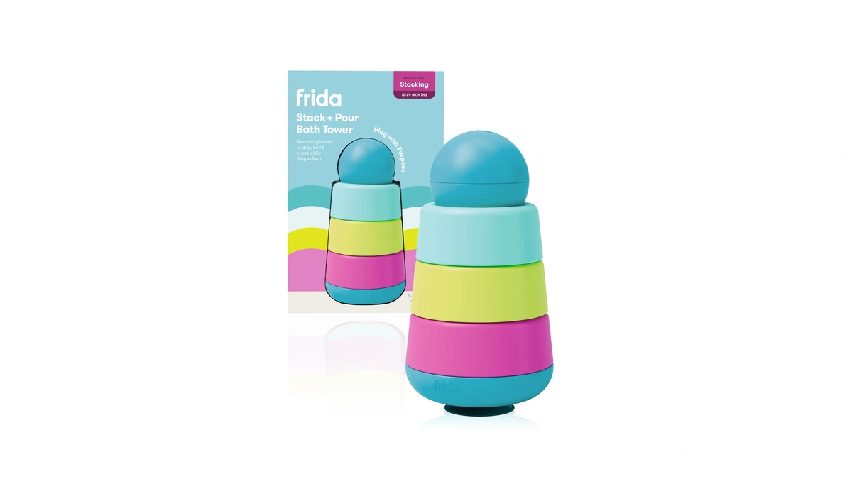 Frida Baby Stack + Pour Bath Tower Bath Toy, Bath