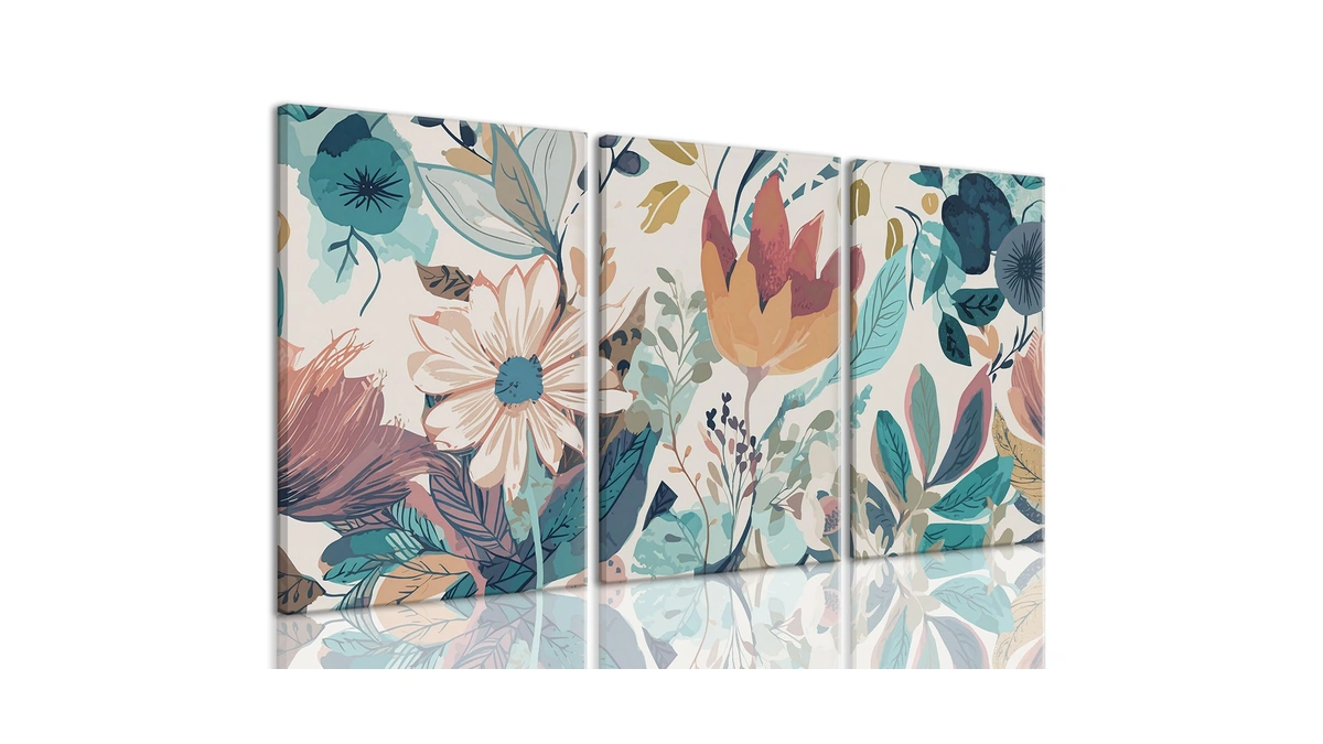 Tueasky 3 Piece Canvas Wall Art Flower Wall Decor Botanical