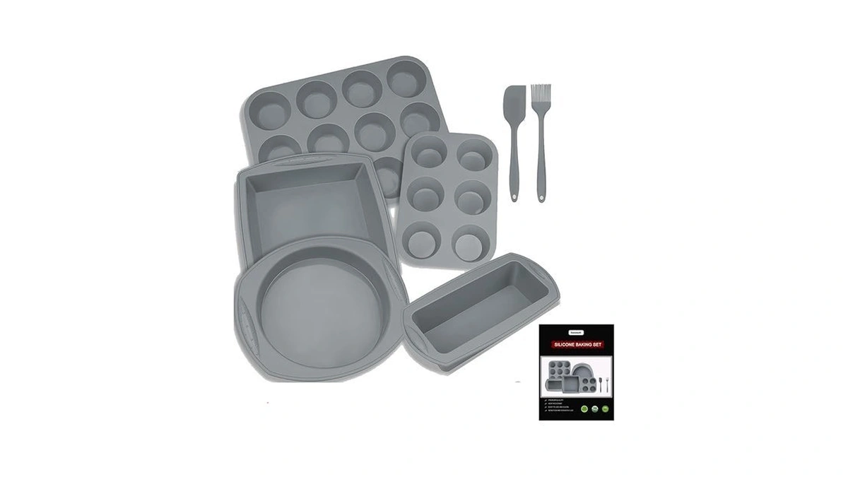 Hansanti 7in1 Silicone Bakeware Baking Set, Kitchen Bake Pans Molds