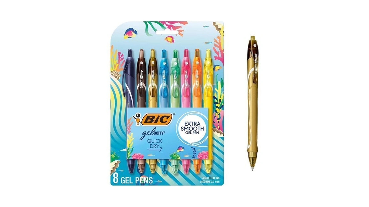 Bic Gelocity Quick Dry Ocean Themed Gel Pens, Medium Point