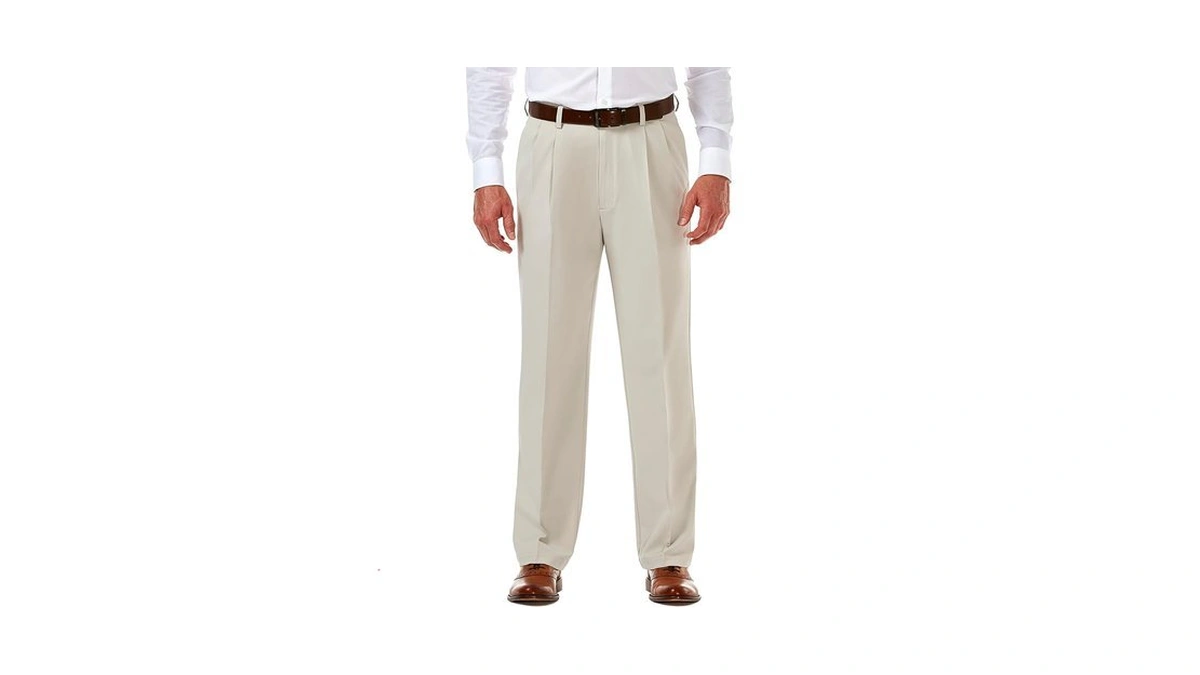 Haggar Men's Cool 18 Pro Classic Fit Pleat Front Expandable