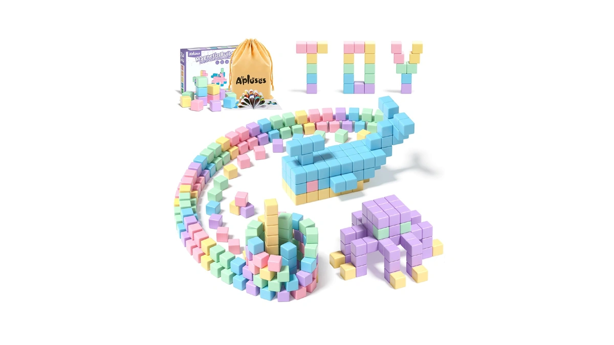 Apluses 32pcs Magnetic Blocks Building Cubes For Toddlers, Classroom Must