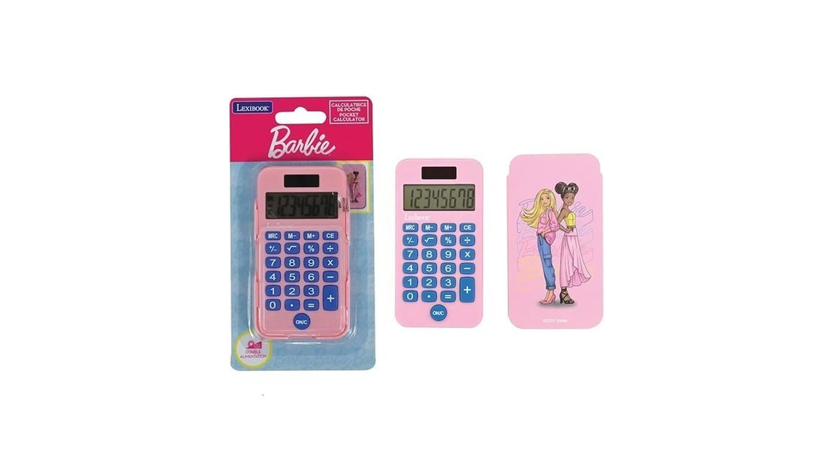 Lexibook, Mattel Barbie, Barbie Pocket Calculator With Protection Cover, Conventional