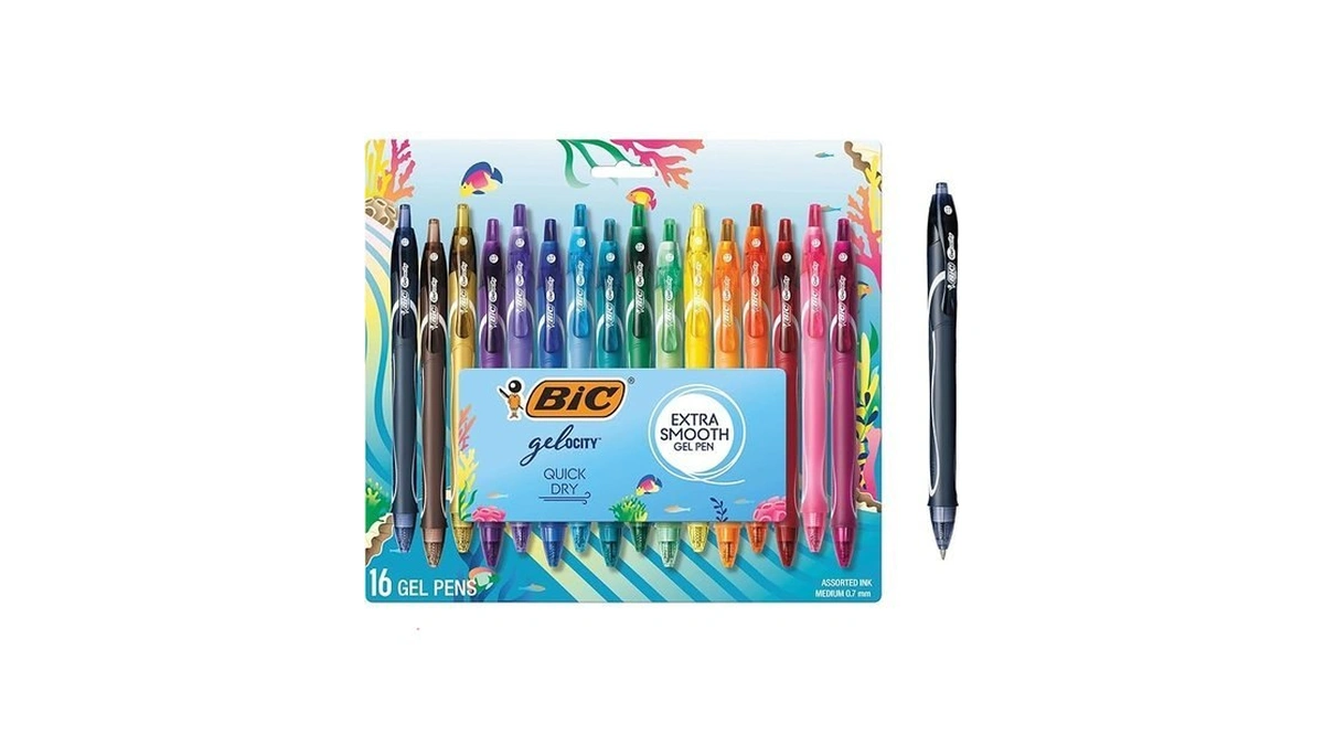 Bic Gelocity Quick Dry Ocean Themed Gel Pens, Medium Point