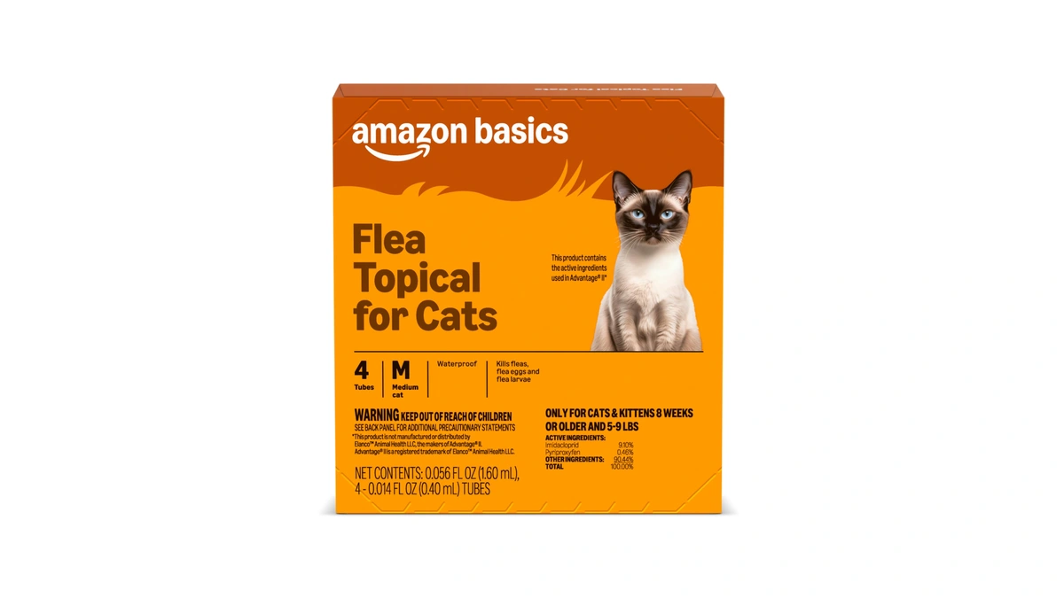 Amazon Basics Topical Flea Treatment For Medium Cats (5-9 Pounds),