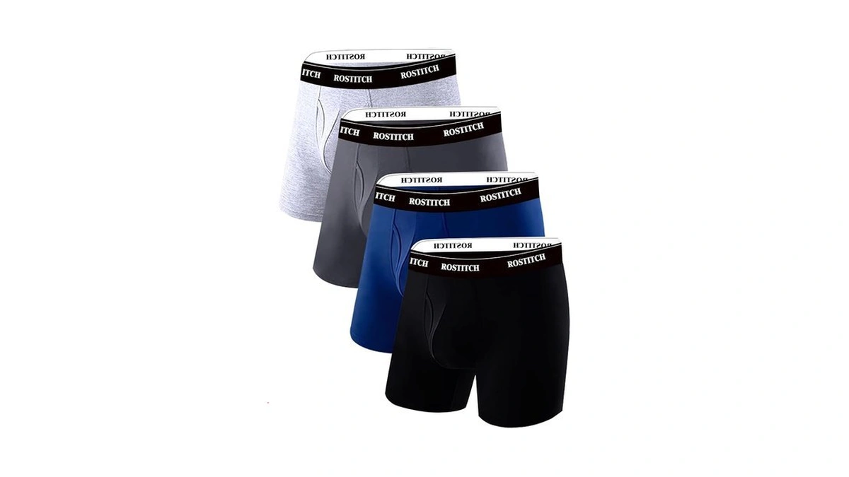 Rostitch Men's Underwear Cotton Boxer Briefs Large 4pack Multipack