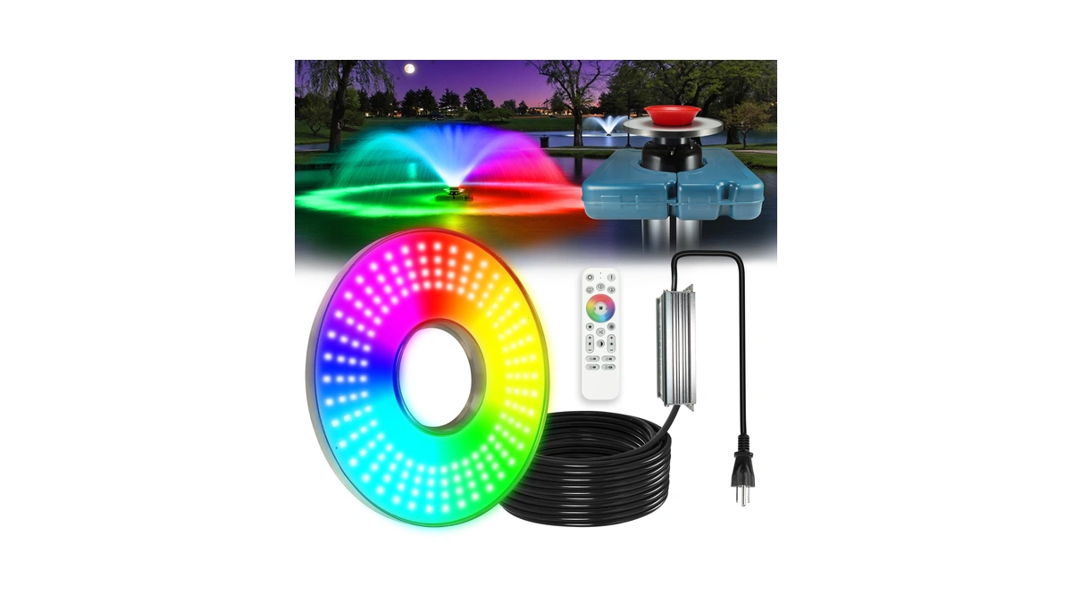 Goldlife Pond Fountain Aerator Lights, F0 200w Rgbw 20000lm 160led