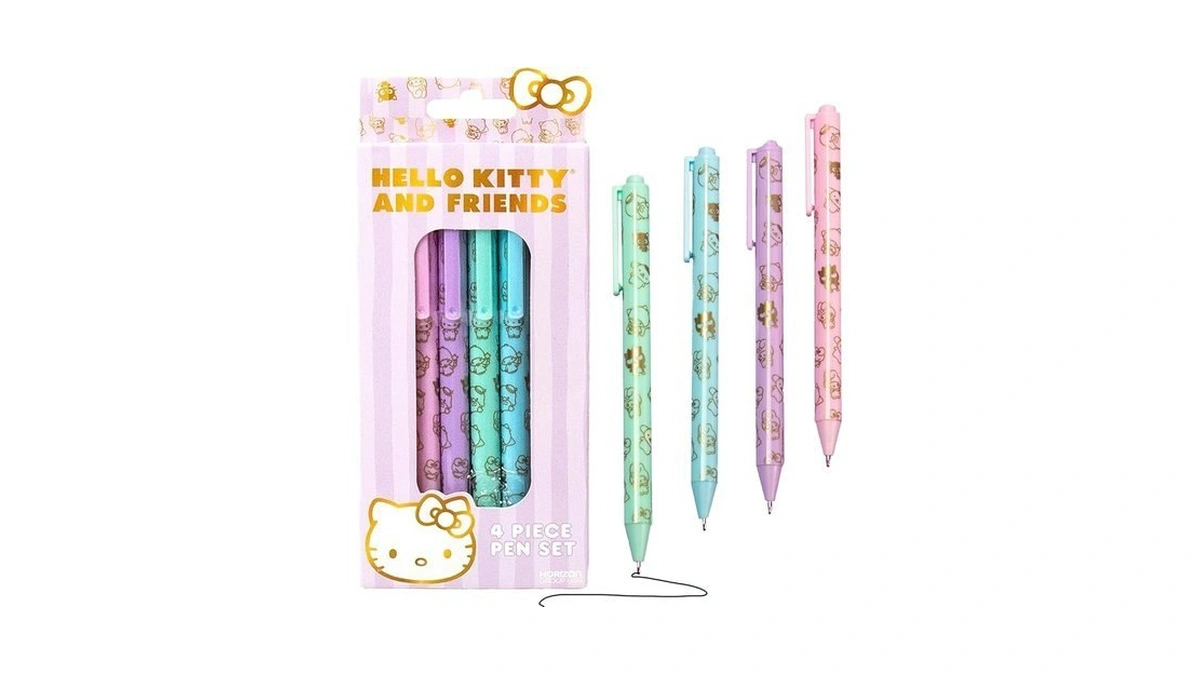 Hello Kitty & Friends 4-piece Pen Set, My Melody, Kuromi,