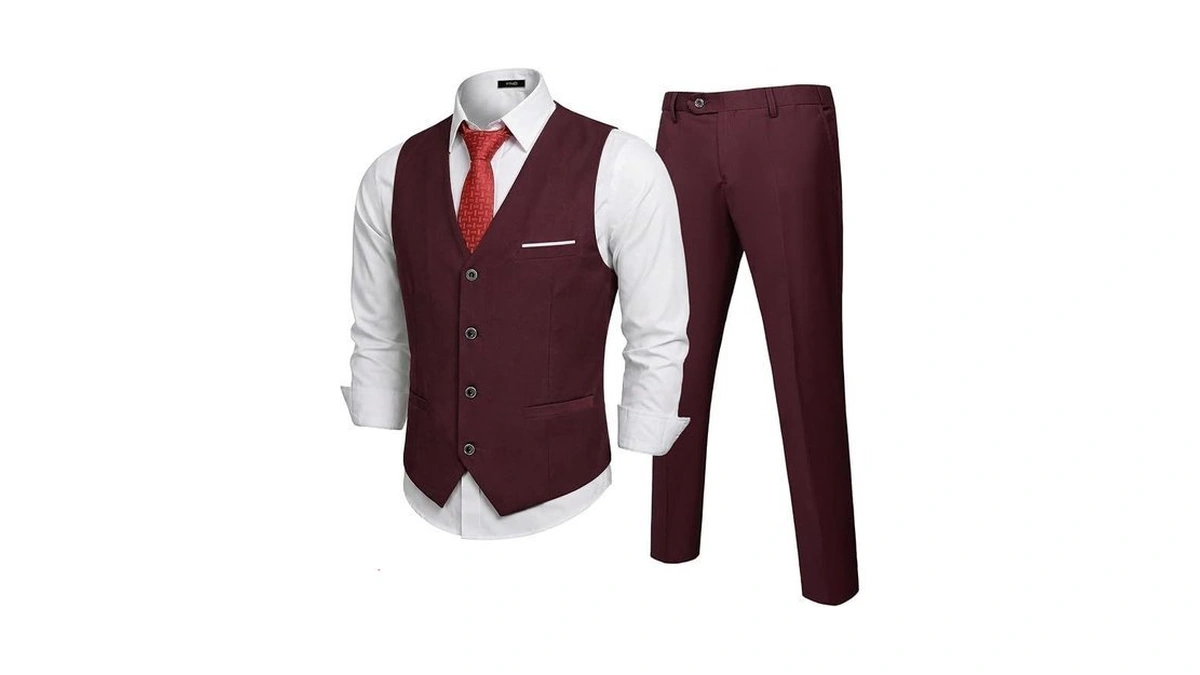 Ynd Men's 2-piece Suit, Vest Pants Set For Men, Classic
