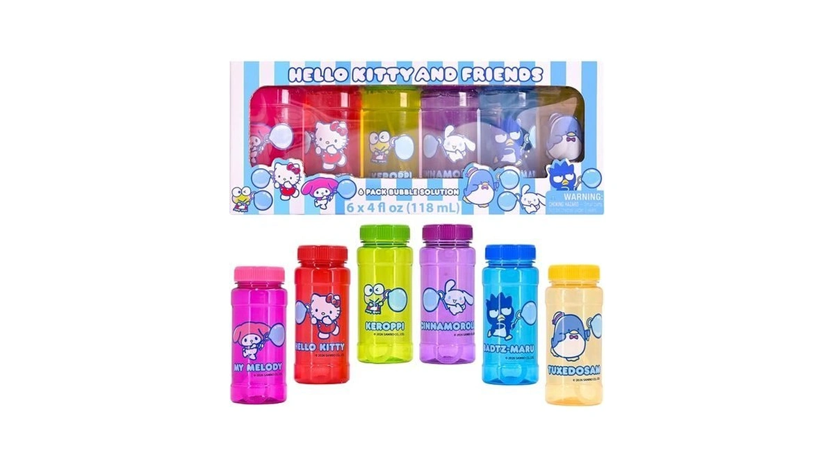 Hello Kitty 6 Pack Bubble Bottles 4oz.