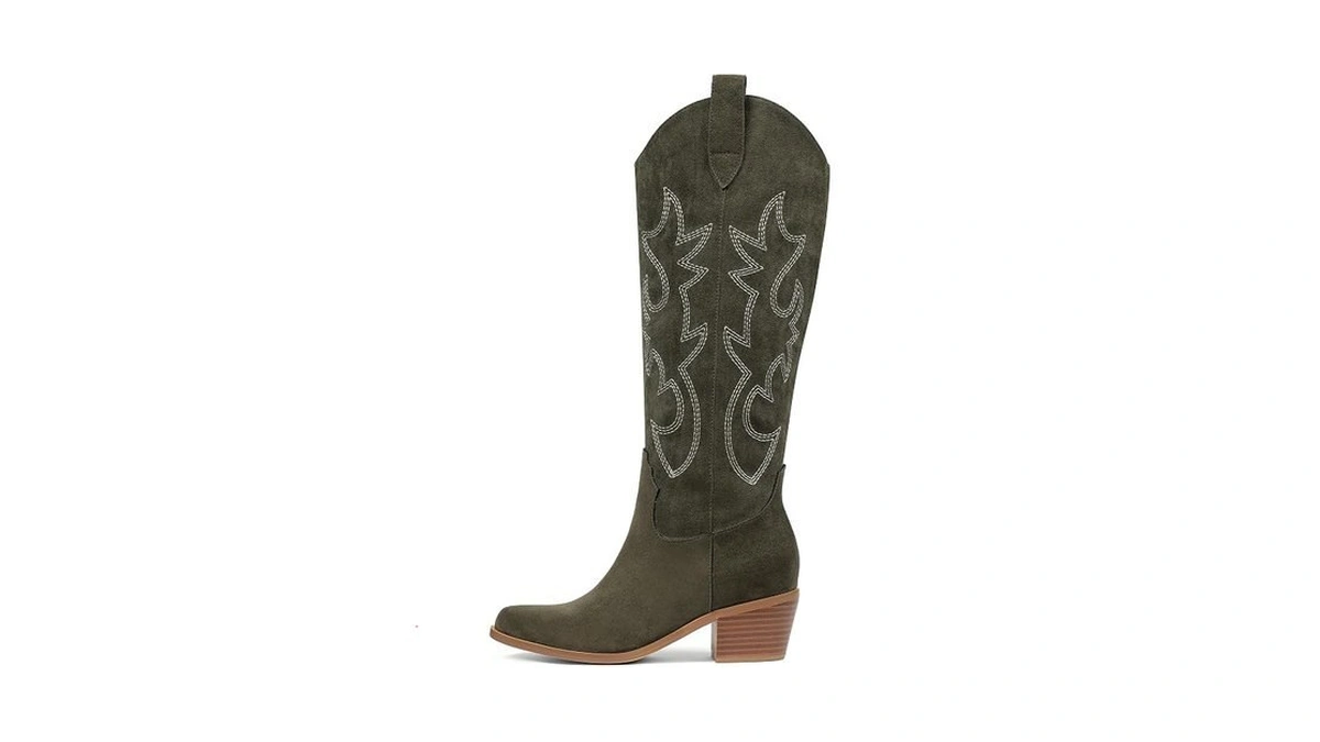 Meilusi Cowboy Boots For Women Knee High Cowgirl Boots Pointed