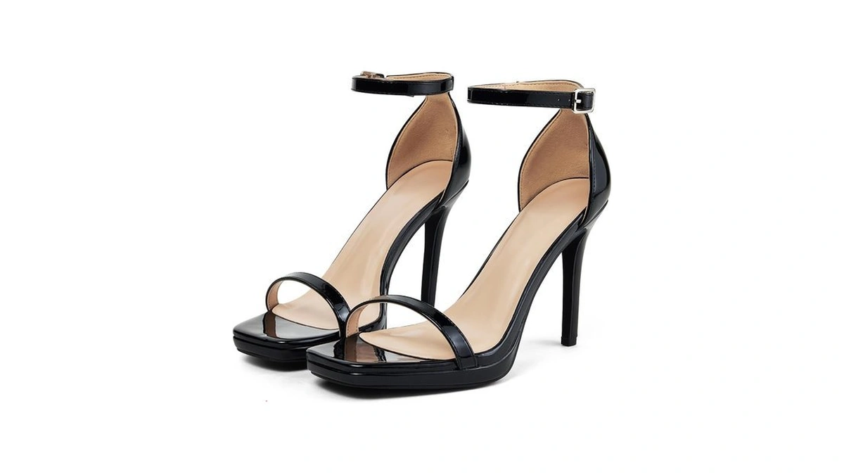 Mhuire Women Strappy High Heeled Sandals,4.3-inch Stiletto Open Square Toe