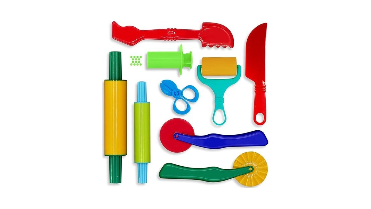 Dimrom Clay And Play Dough Tools Nine Piece Set -