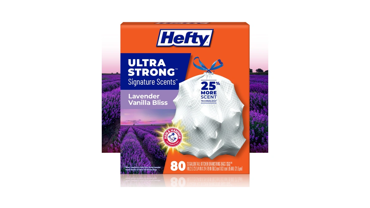 Hefty Ultra Strong Signature Scents 13 Gallon Trash Bags, Lavender