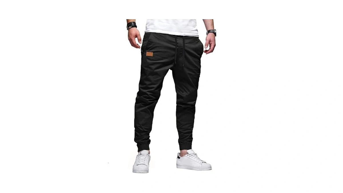 Jmierr Mens Casual Joggers Pants - Cotton Drawstring Chino Cargo
