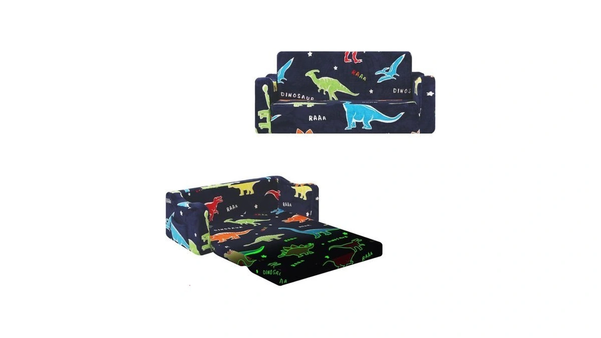 Alldomess Kids Couch Extra Large,glow In The Dark 2-in-1 Folding