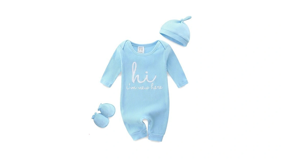 Bibimom Infant Boy Clothes 0-3 Months Knit Round Crew Neck
