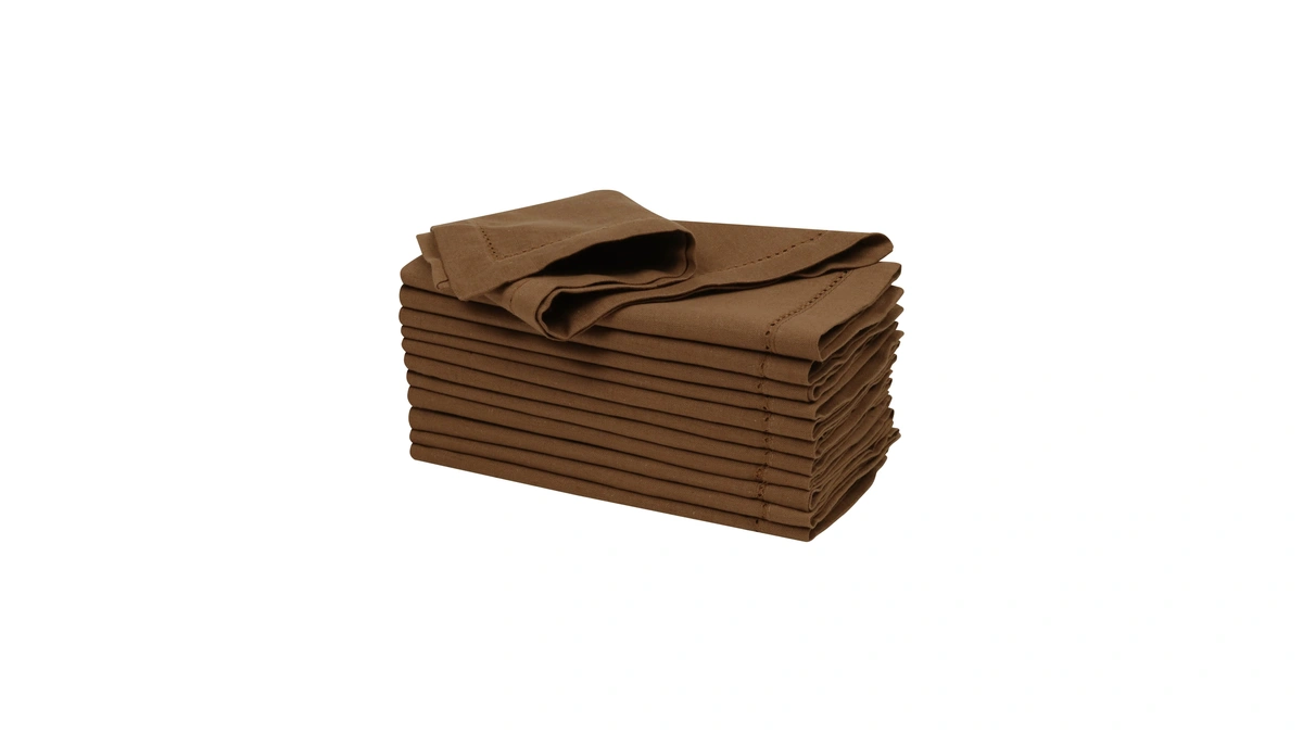 Ramanta Home Brown Cloth Dinner Napkin Set Of 12-18x18 Inch,