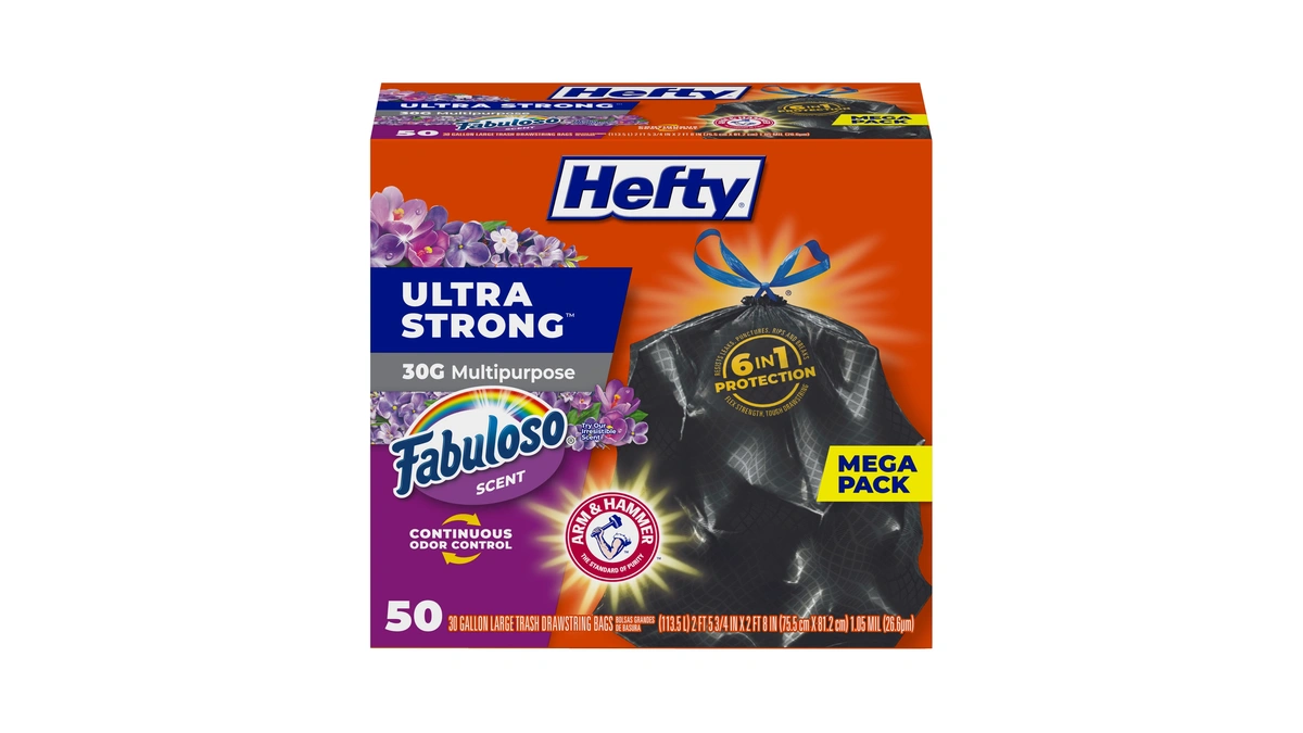 Hefty Ultra Strong 30 Gallon Trash Bags, Large Trash Bags