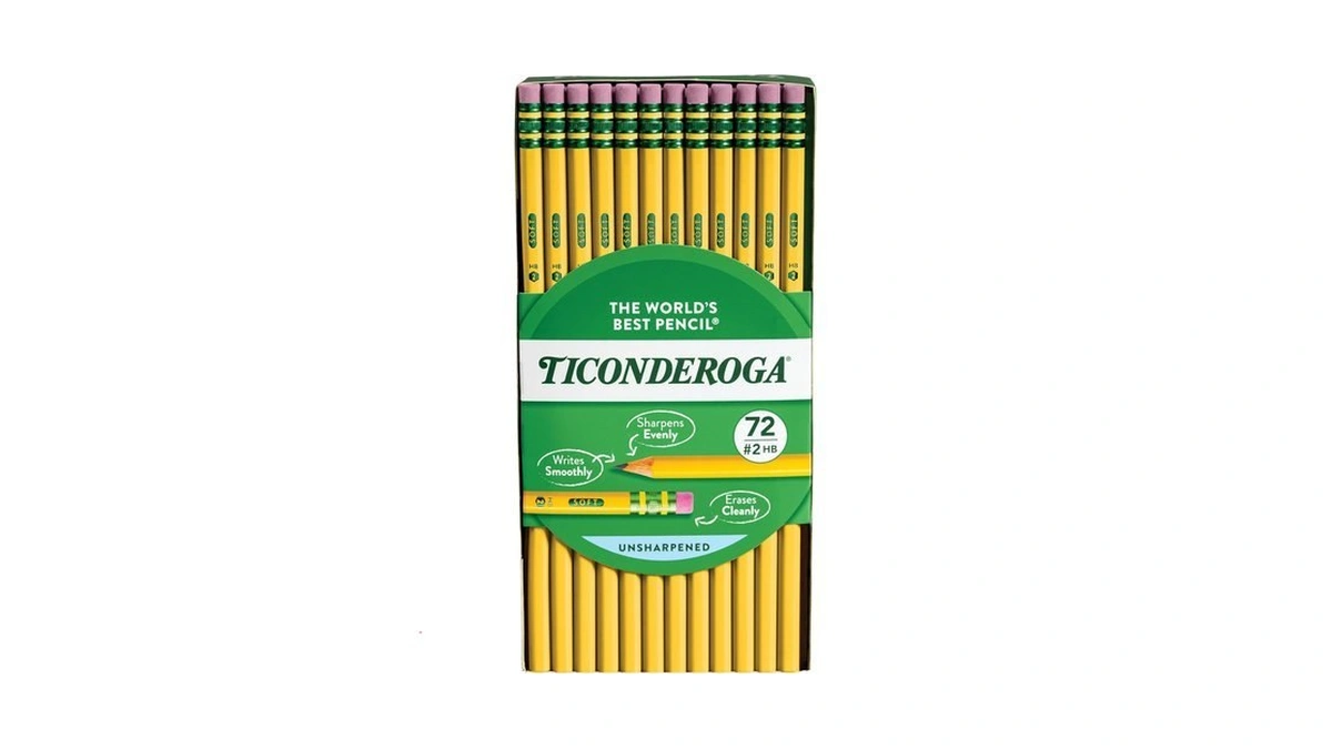 Ticonderoga Wood-cased Pencils, Unsharpened, 2 Hb Soft, Yellow, 72 Count