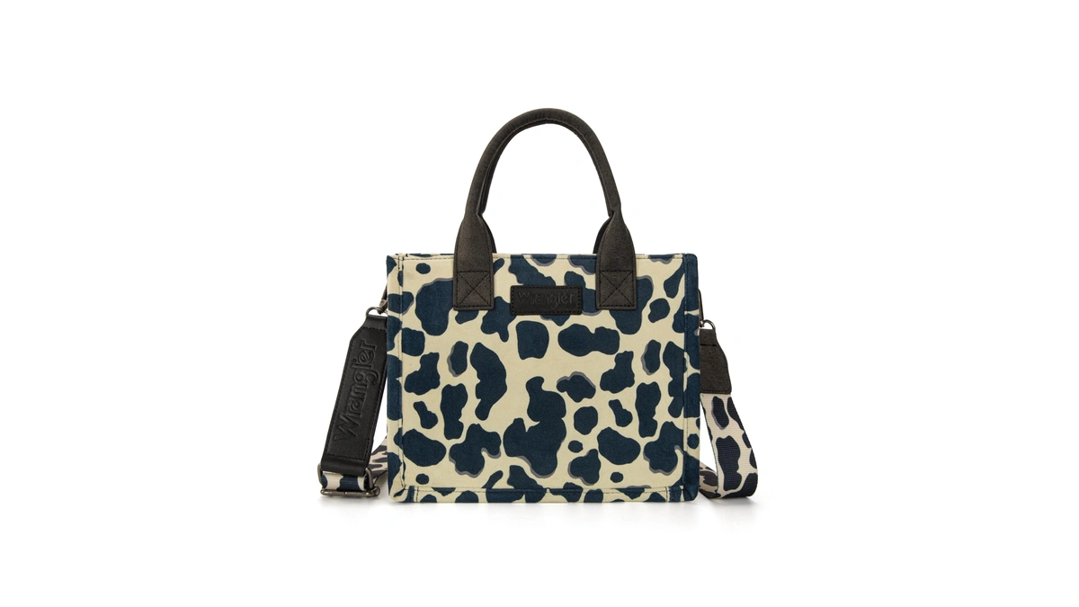 Wrangler Lightweight Tote For Women Cute Cow Print Top Handle