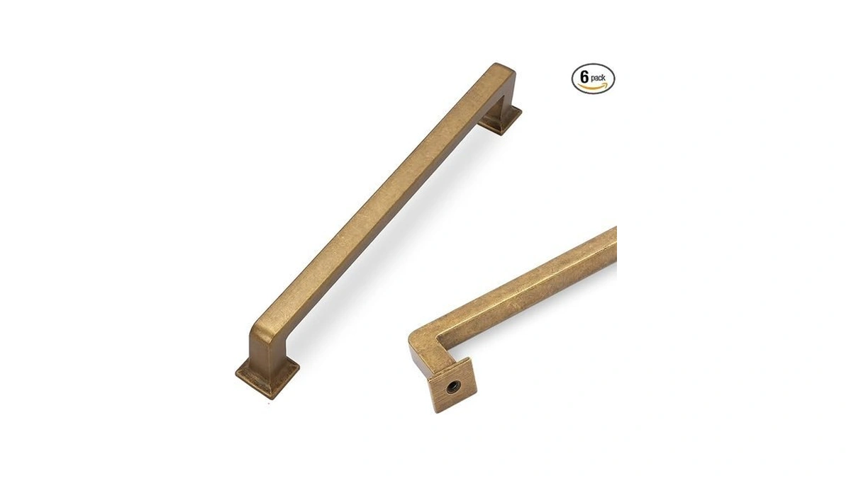 Cotykiley 6 Pack 7 Inch(177mm) Antique Brass Kitchen Cabinet Handles